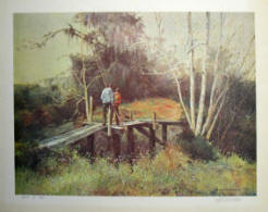 Boys Fishing Near Gonzales  Print by Robert Rucker