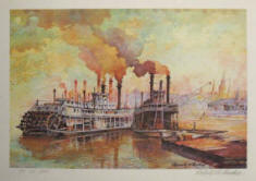 River Boats  Print by Robert Rucker